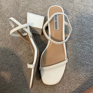 Lightly worn white Steve Madden heels
